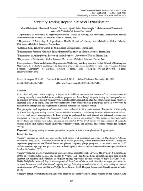 xdefloration|Virginity Testing Beyond a Medical Examination .